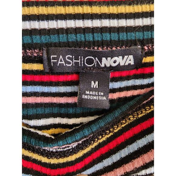 Fashion Nova Women's Striped Form Fitting Knit Pencil Skirt Size M - Picture 4 of 5